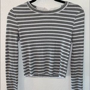 Long Sleeve Ribbed Crop Top